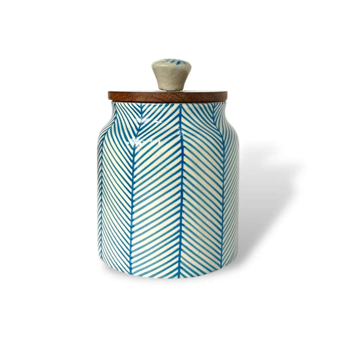 Blue Lines Jar (Set of 1) - Clayful Homes