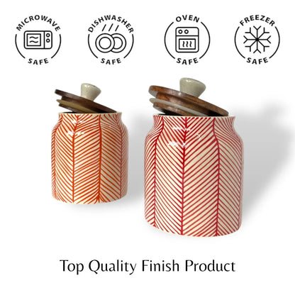 Red Lines Jar (Set of 1)