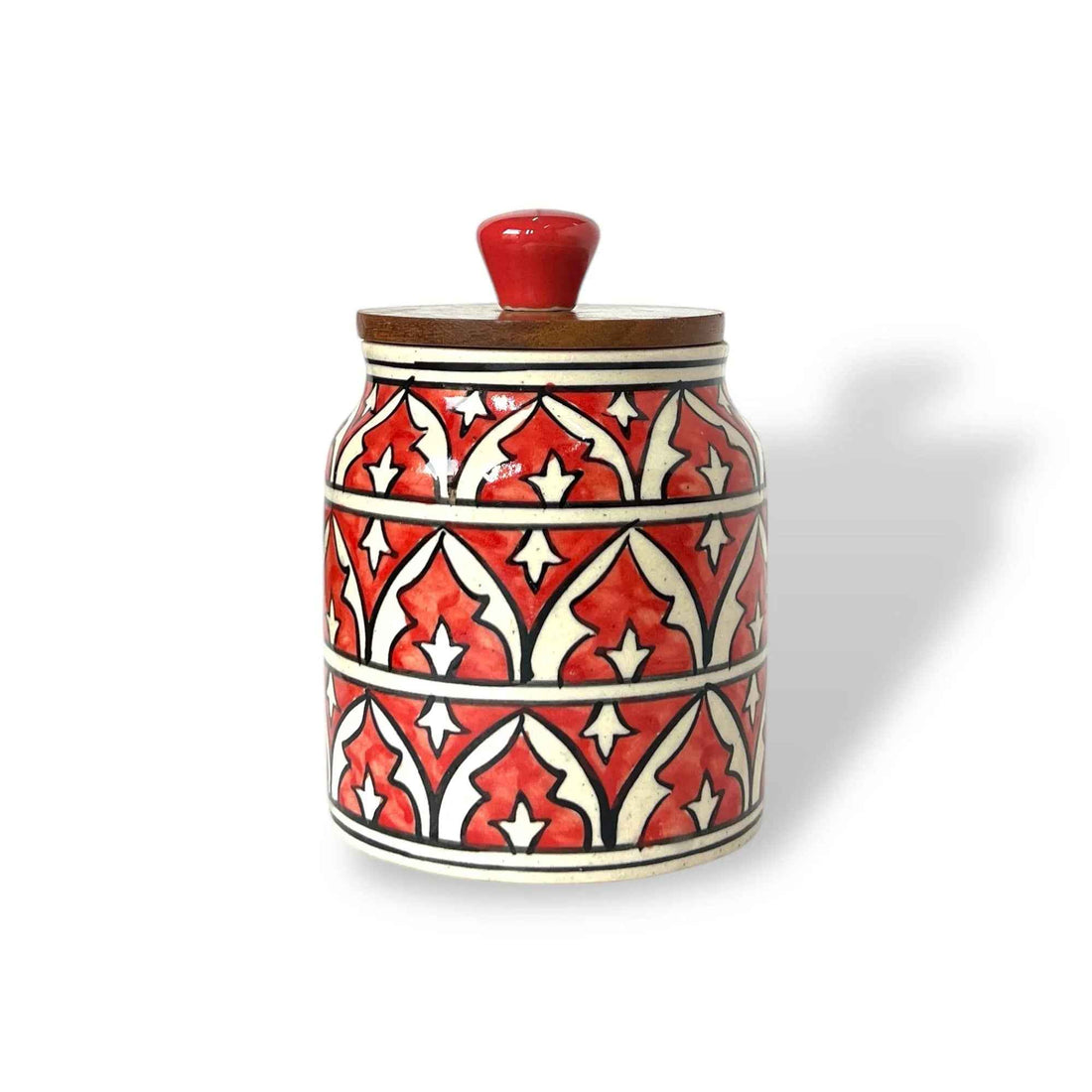 Red Mughal Garden Jar (Set of 1)
