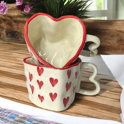 Red Hearts Coffee Mugs