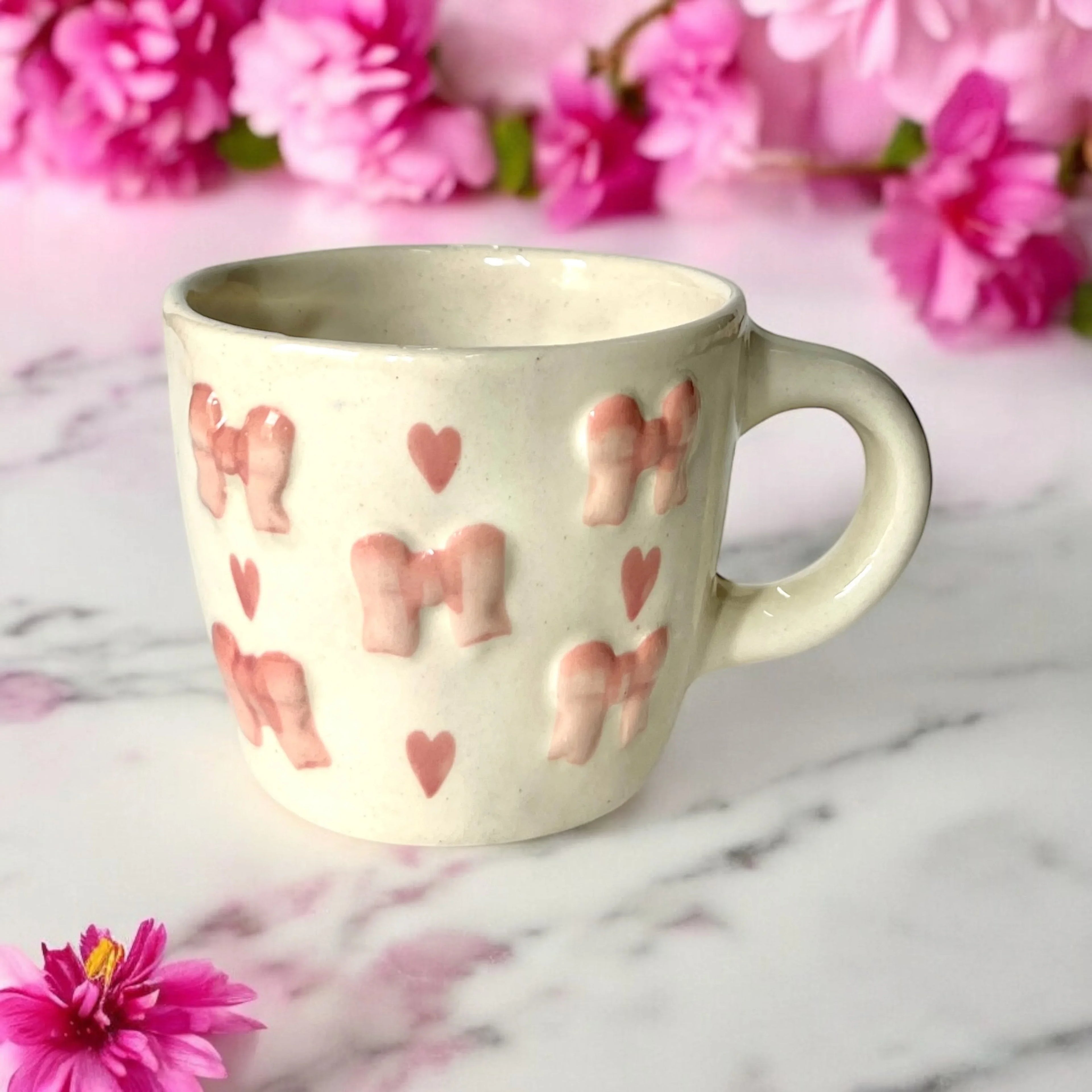 Two Bow and Hearts Mug