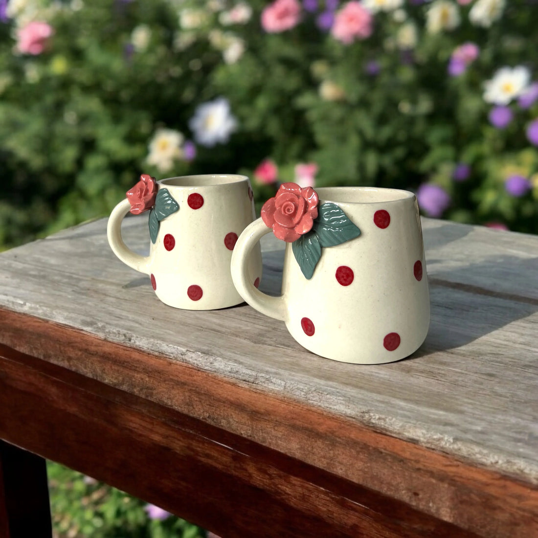 The Oval Rose Mugs - Clayful Homes