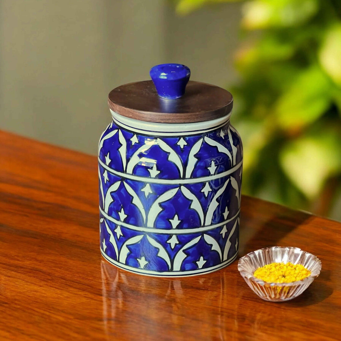 Ink Mughal Garden Jar (Set of 1)