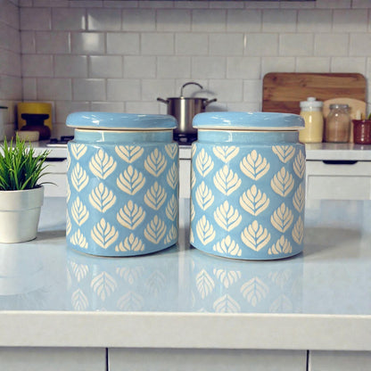 Blue Design Jars Pack of 2 - Clayful Homes
