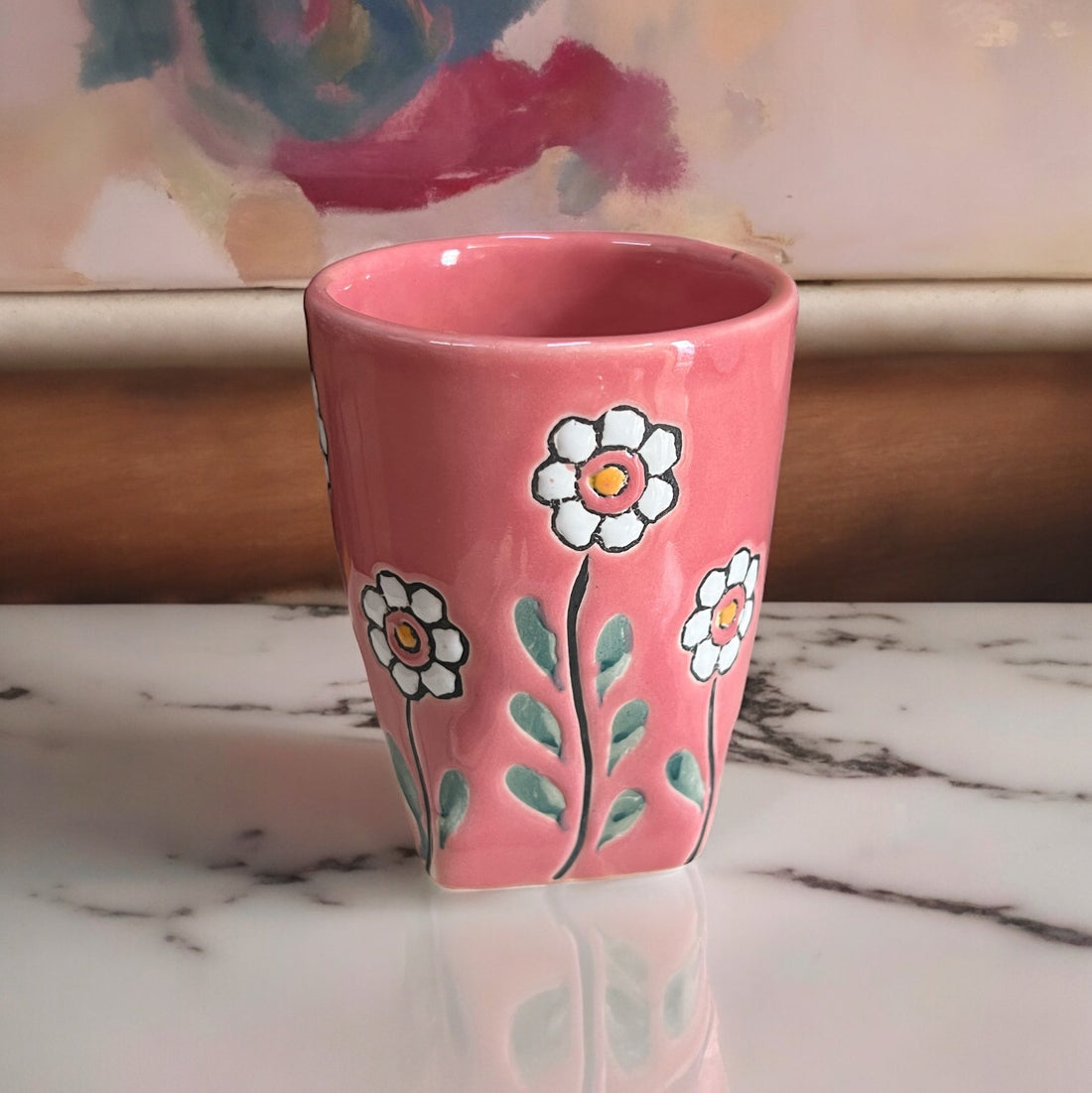 Floral Pink Glass - Clayful Homes