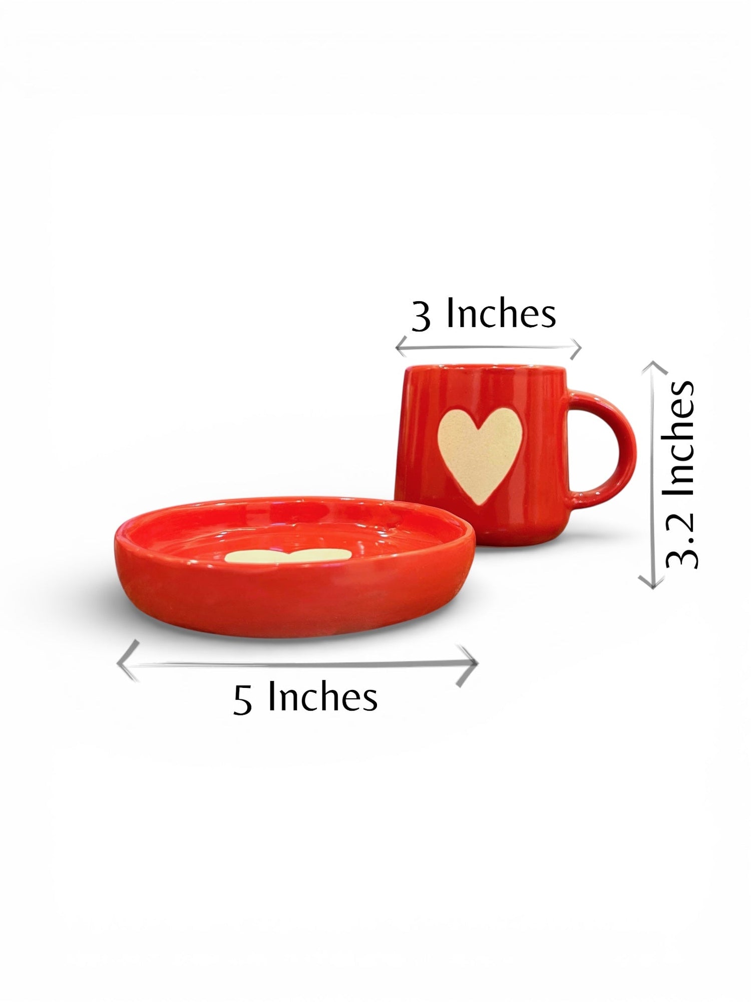 Red Heart Mug &amp; Saucer (Pack of 1)