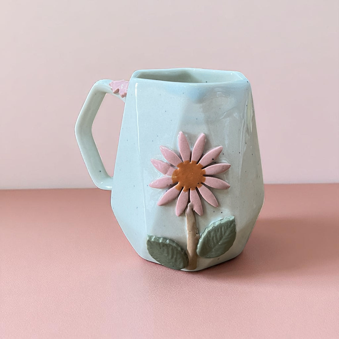 Diamond Cut Flower Mug