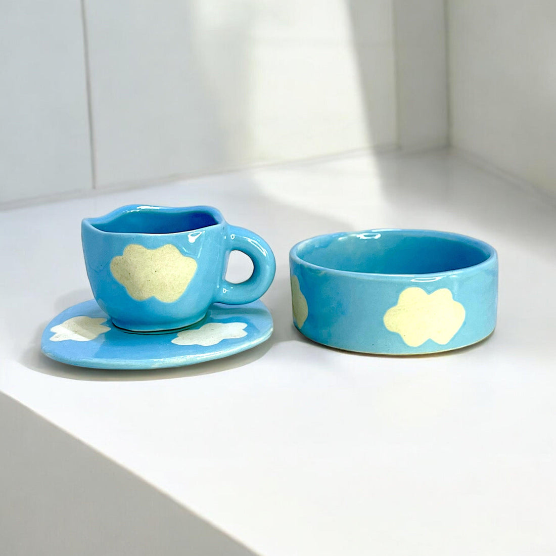 Cloud Nine Coffee Mug & Bowl Set - Clayful Homes