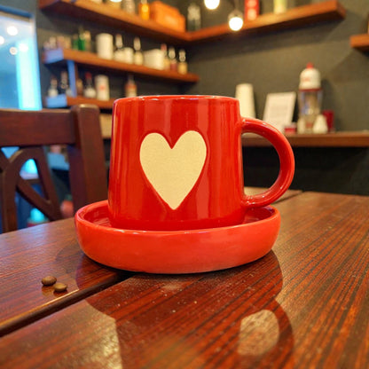 Red Heart Mug &amp; Saucer (Pack of 1)