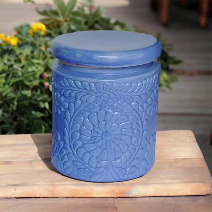 Two Dark Blue Jars