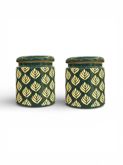 Green Design Jars Pack of 2 - Clayful Homes