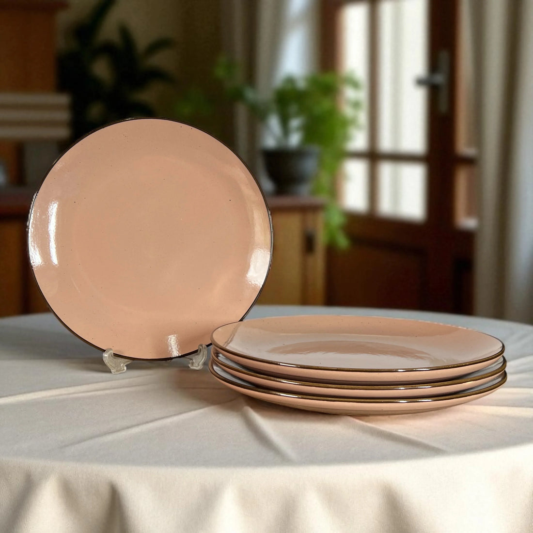 Coffee Brown Dinner Plates Set of 4 - Clayful Homes