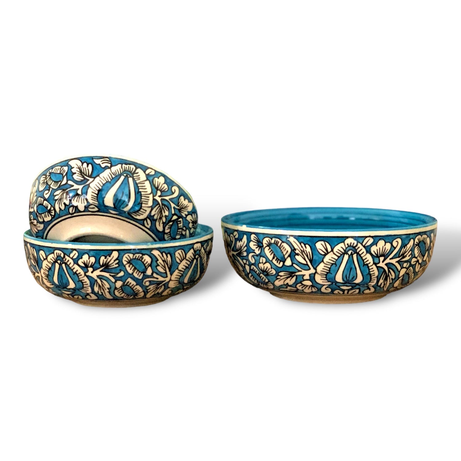 Sky Blue Mughal Art Bowl Set of 3