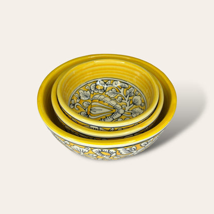 Yellow Mughal Serving Bowls