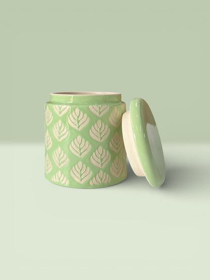 Pastel Green Design Jars Pack of 2 - Clayful Homes