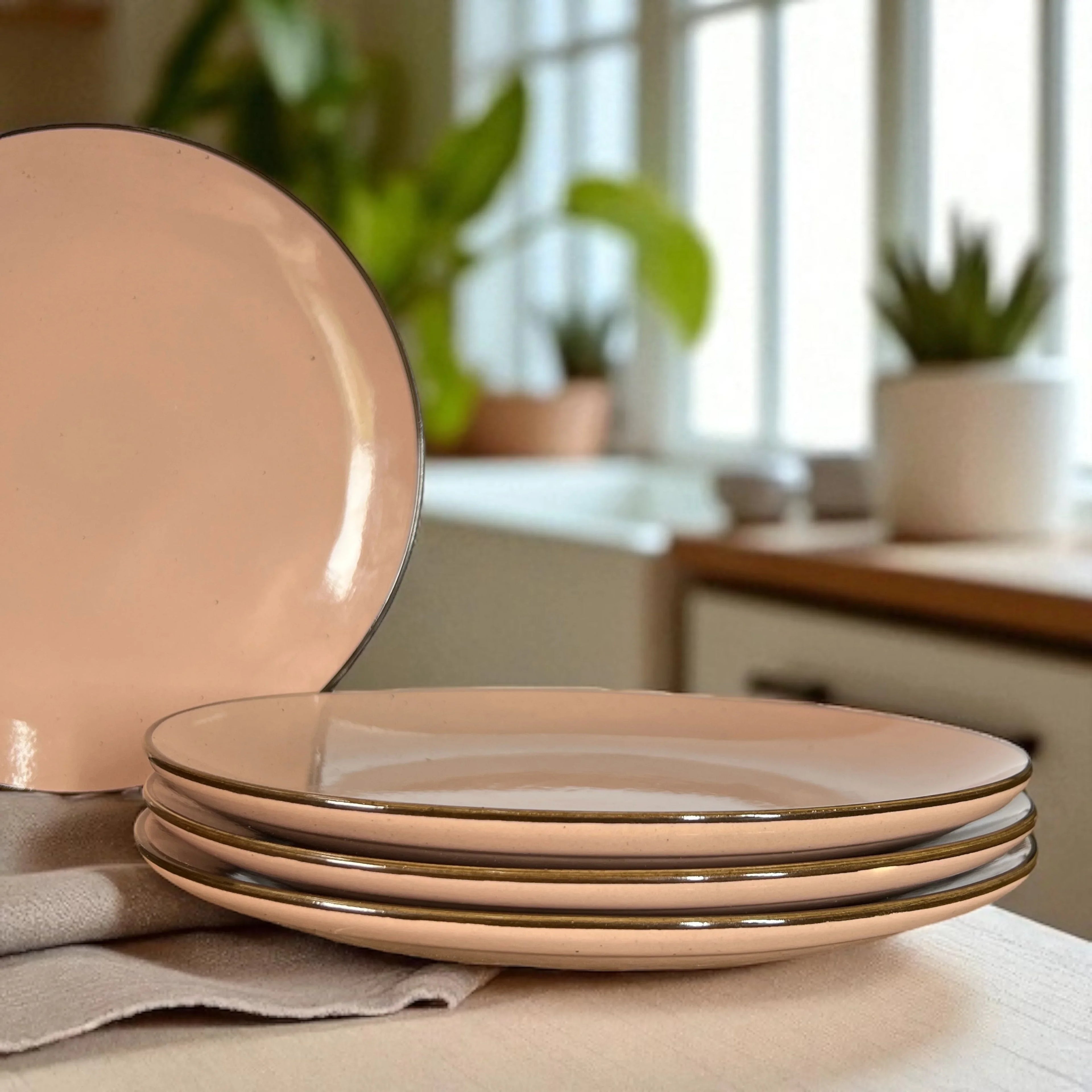 Coffee Brown Dinner Plates Set of 4 - Clayful Homes