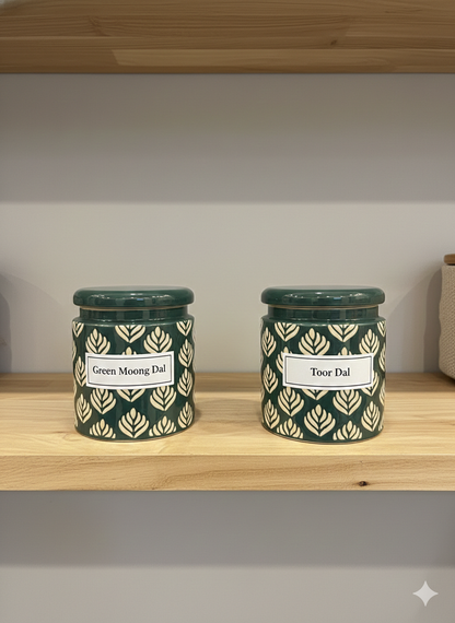 Green Design Jars Pack of 2 - Clayful Homes