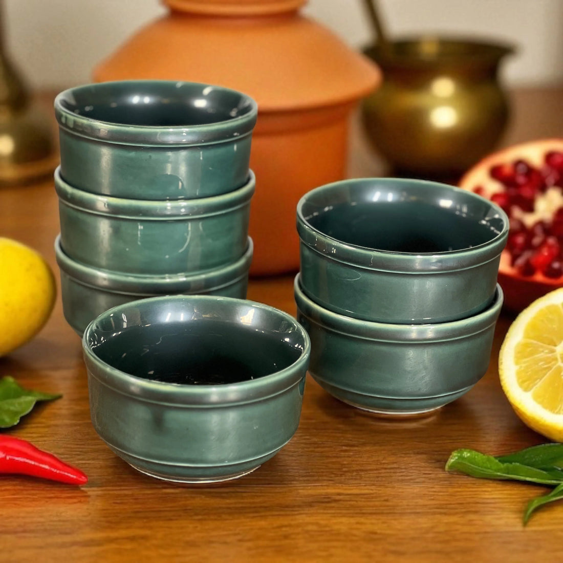 The Studio Green Bowls Set of 6