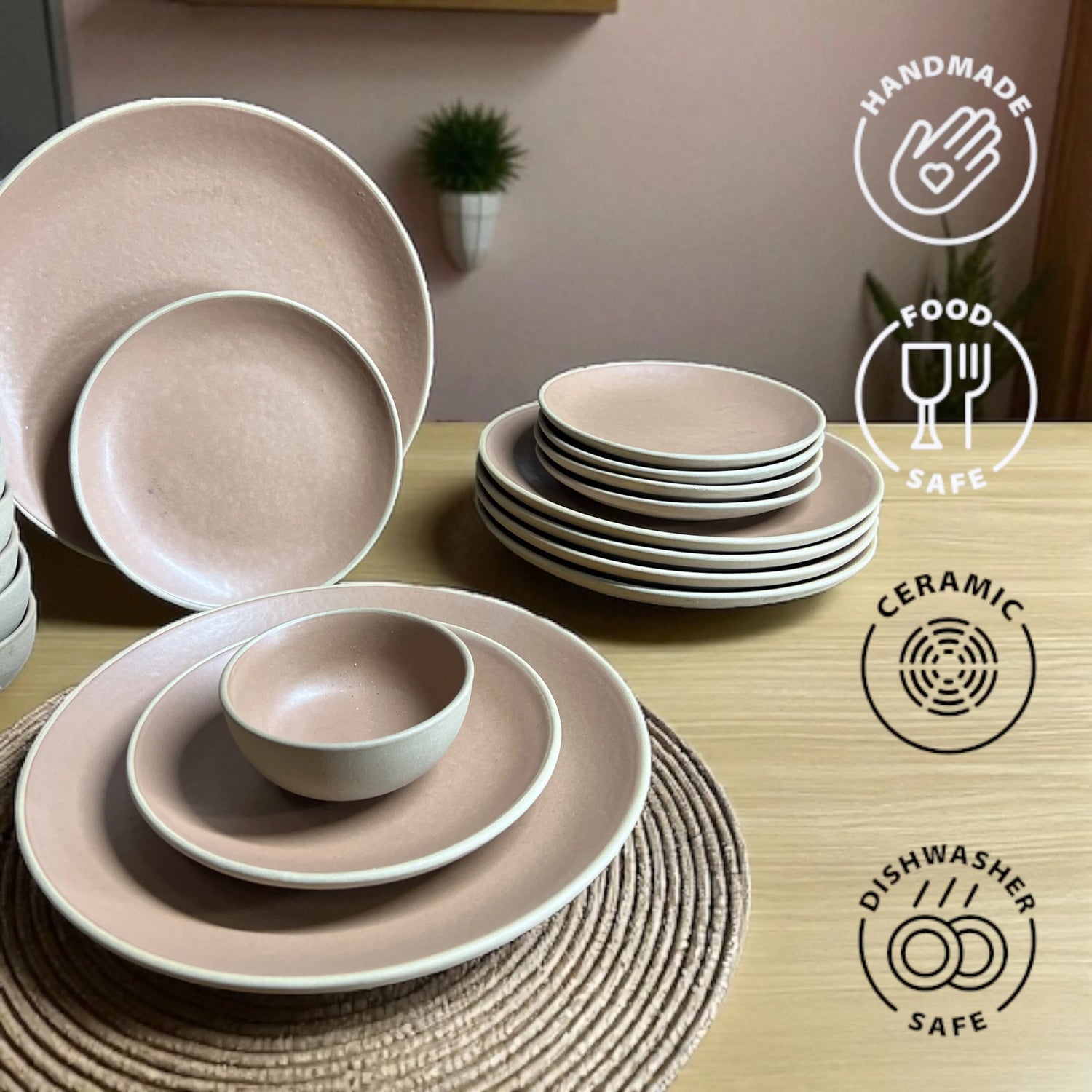 Earthy Brown Dinner set (18pcs) - Main Image
