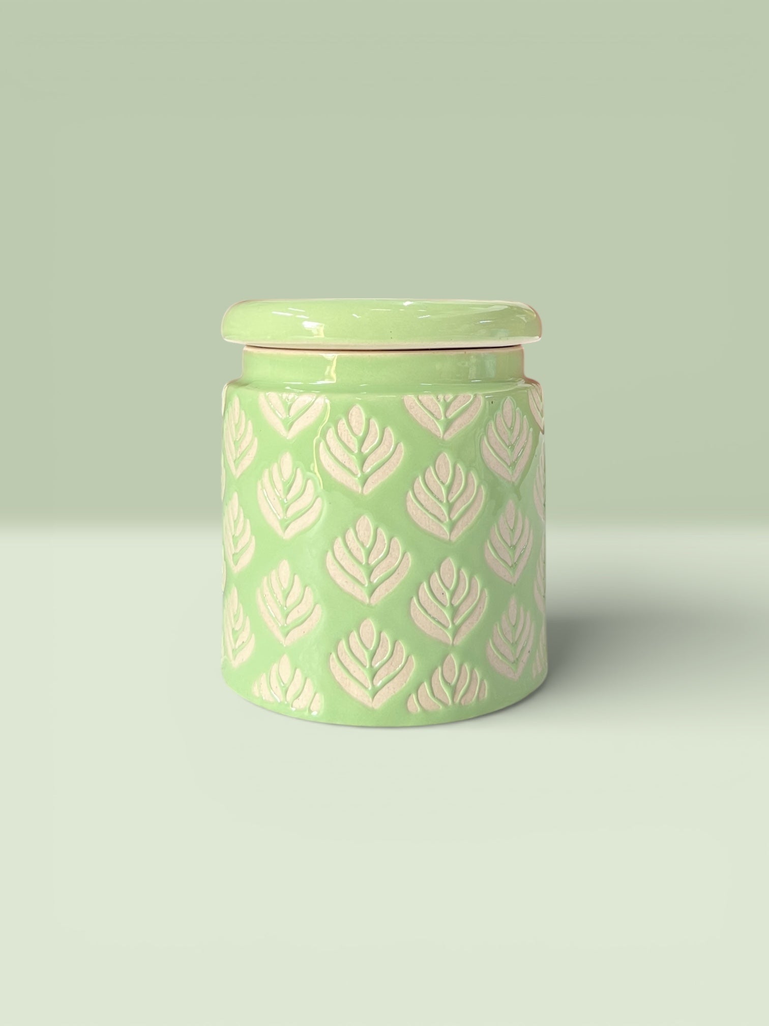 Pastel Green Design Jars Pack of 2 - Clayful Homes