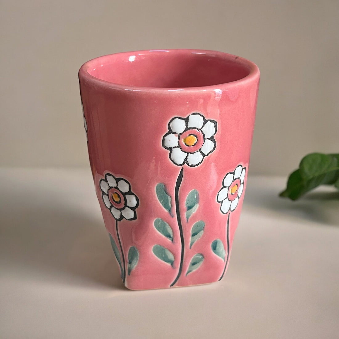 Floral Pink Glass - Clayful Homes