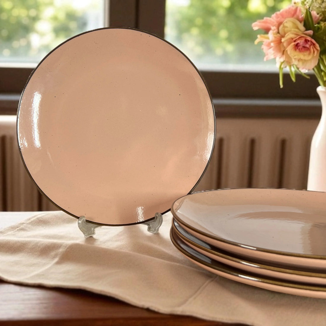 Coffee Brown Dinner Plates Set of 4 - Clayful Homes