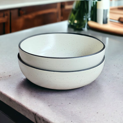 Marble White Set of 2 Serving Bowls