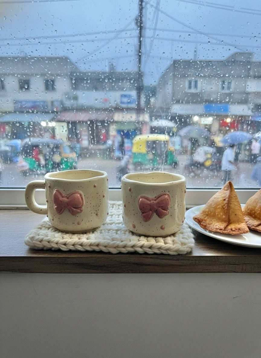 The Ribbon Mug Offwhite (Pack of 2)