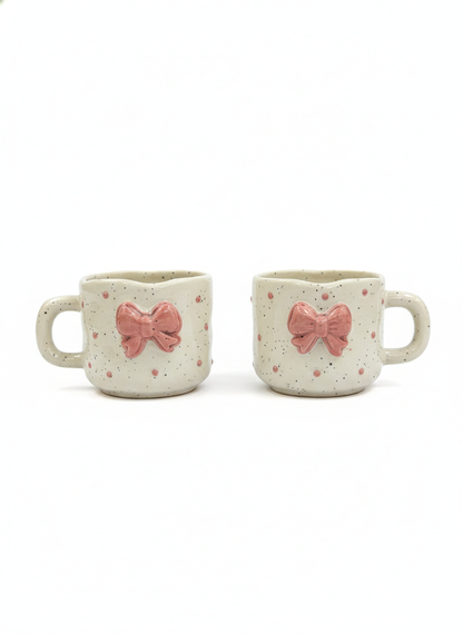 The Ribbon Mug Offwhite (Pack of 2)