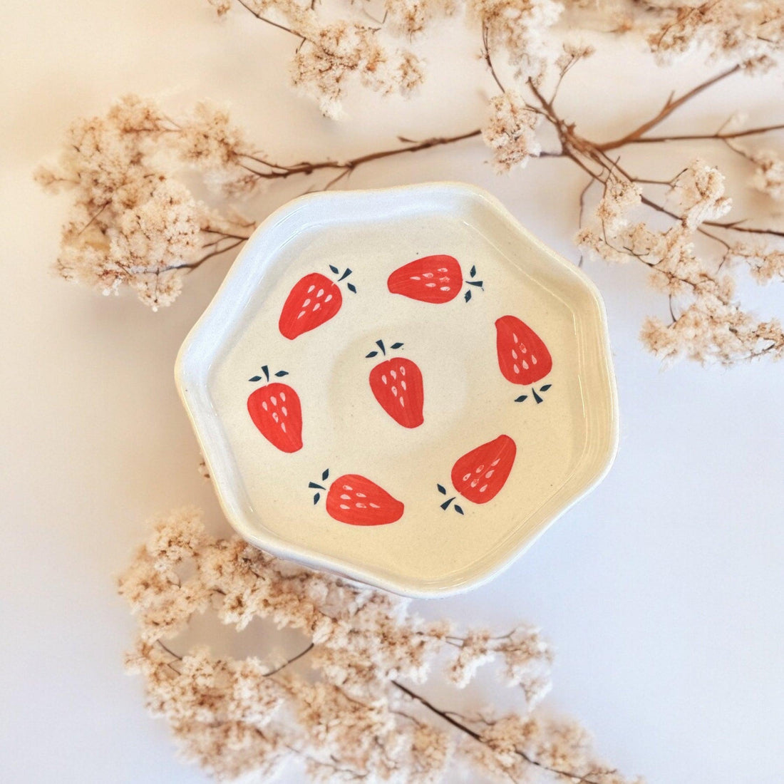 Strawberry Snack/Dessert Plate - Clayful Homes