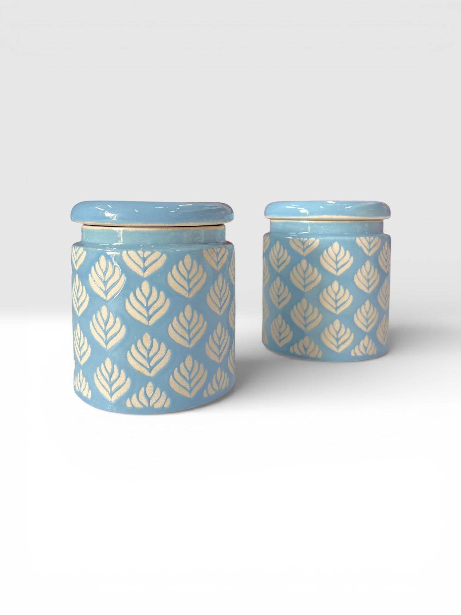 Blue Design Jars Pack of 2 - Clayful Homes