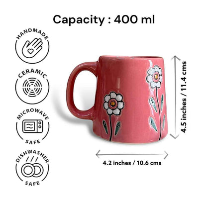 Floral Pink Mug - Clayful Homes