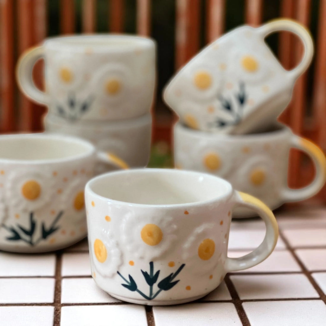 Sunny Mugs Set of 6 - Clayful Homes