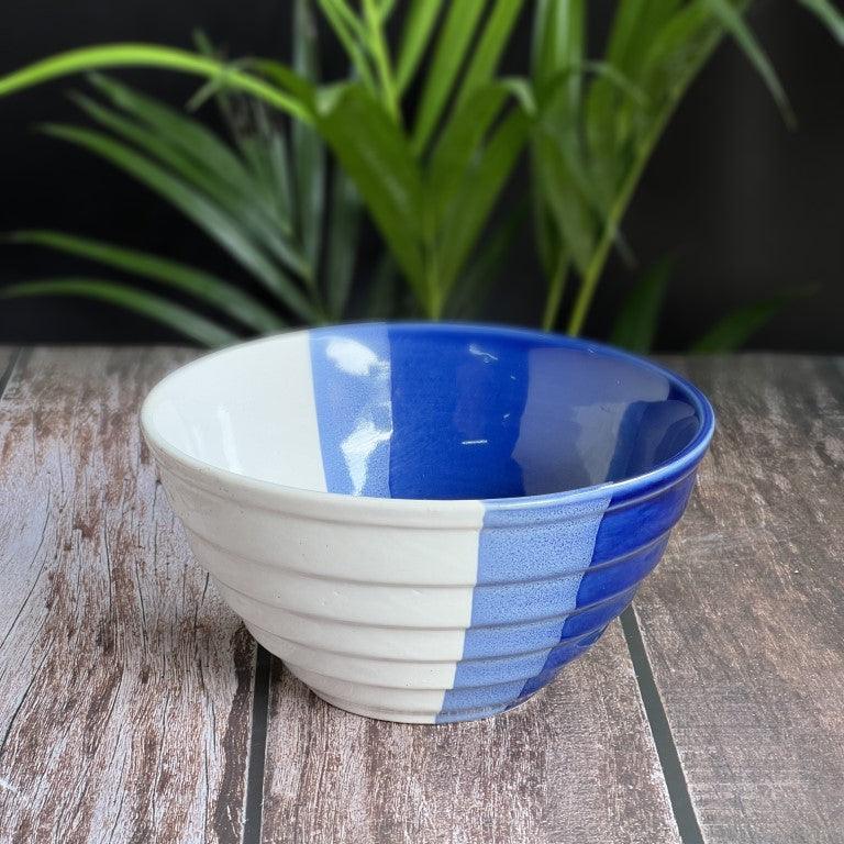 Big Blue White Set of 2 Serving Bowls - Clayful Homes