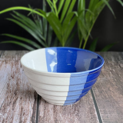 Big Blue White Set of 2 Serving Bowls