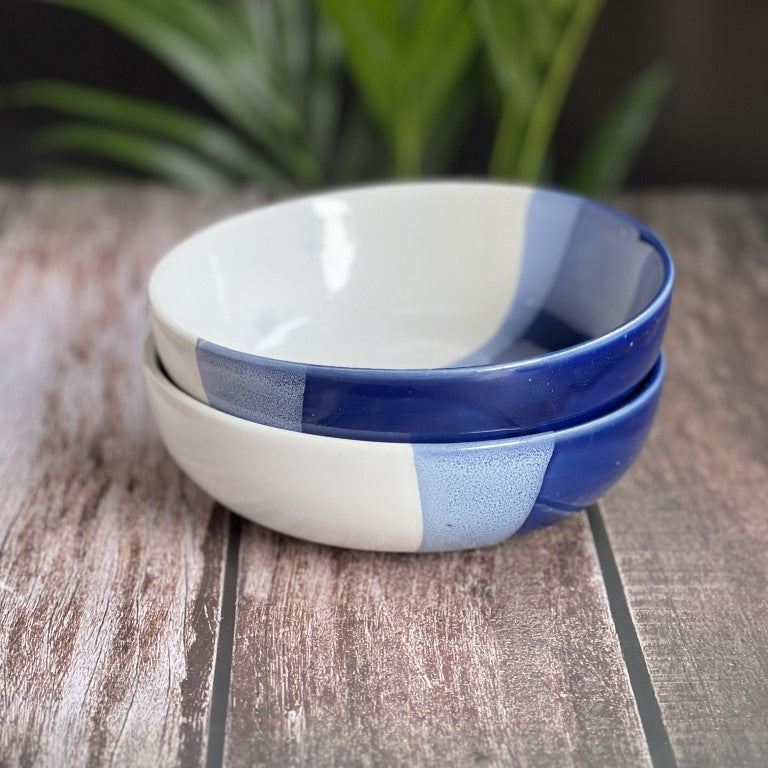 White Blue Set of 2 Serving