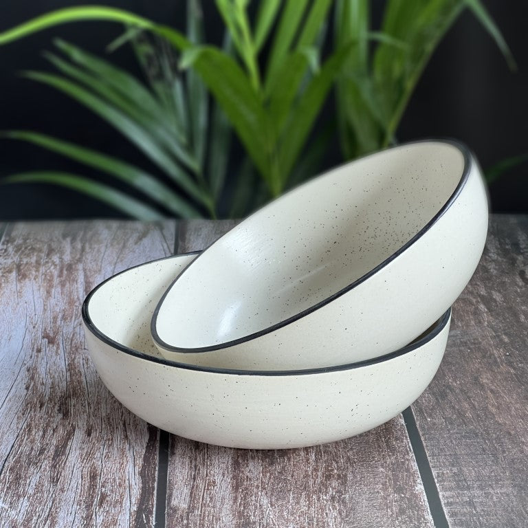 Marble White Set of 2 Serving Bowls