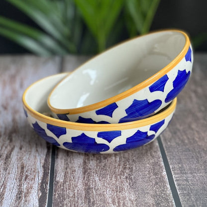 Mustard Blue Set of 2 Serving Bowls