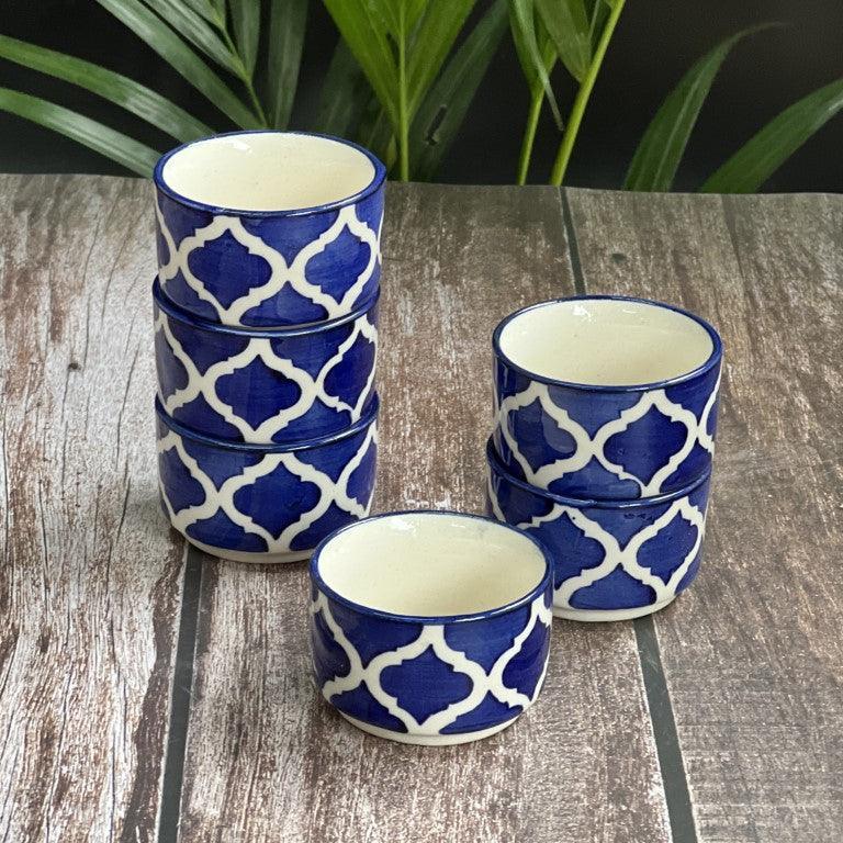 Blue Morrocon Chutney Katoris / Bowls - Clayful Homes