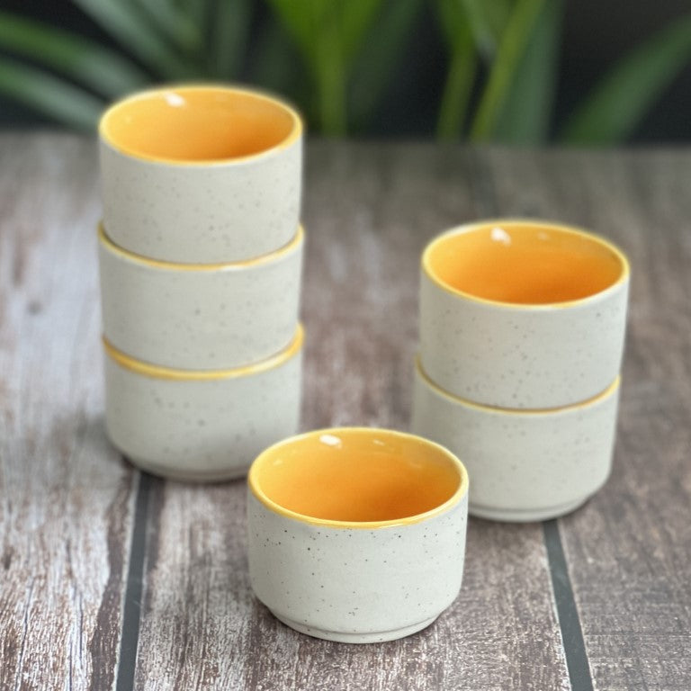 Yellow Marble Chutney Katoris / Bowls