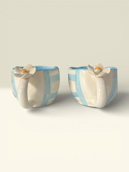 Blue Check Mugs Pack Of 2