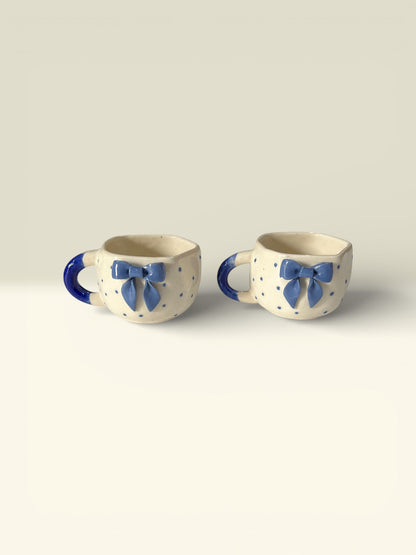 Blue Side Bow Mugs (Pack of 2)