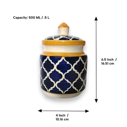 Two Morrocon Yellow Blue Jars