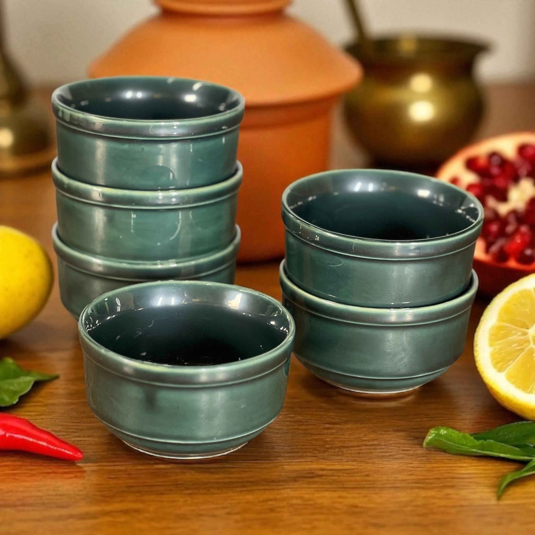 Studio Green Ceramic Soup Bowls Set of 6